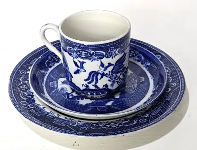 Buy Vintage Adderley Ware  Old Willow  Willow Pattern Cup Saucer + Side Plate Trio • 4.99£