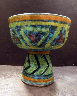 Buy Mid Century Vintage Bitossi Londi Raymor Italian Lava Glaze Pedestal Bowl-MINT • 82.04£