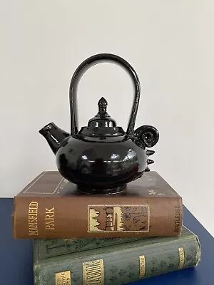 Buy Chinese Style Vintage Black Teapot 20th Century Signed • 28£