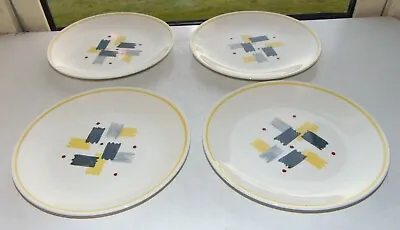 Buy J & G Meakin Pottery Abstract Pattern 4 X Luncheon Plates  C1970 Retro 23cm • 18£