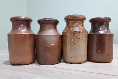 Buy Four Small Victorian Stoneware Pots/jars • 4.50£