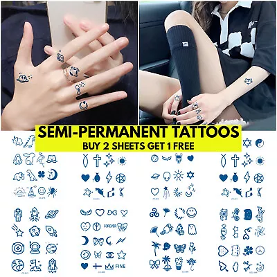 Buy SEMI PERMANENT Tattoos Small Finger Tattoo Mens Womens Kids Hand Neck Body Art • 2.75£