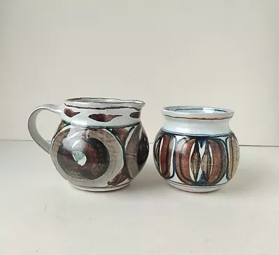 Buy Judith Partridge Studio Pottery Creamer Sugar Bowl. Aldermaston Interest • 20£