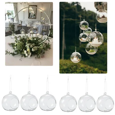 Buy 6-36PCS Hanging Glass Tea Candle Holders Round Tea Light Holder Wedding Tealight • 11.95£