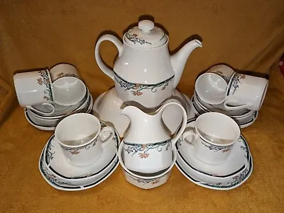 Buy Royal Doulton Fine China  Juno  21 Piece Tea Set ~ 6 Person, Includes Teapot VGC • 14.40£