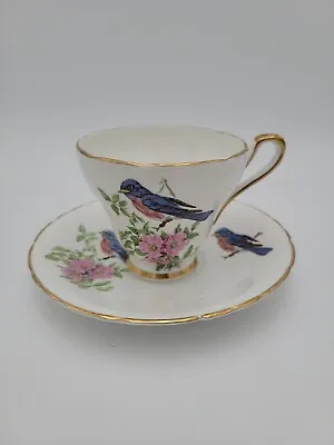 Buy Vtg HM Sutherland Porcelain Blue Bird Bluebird Cup And Saucer Made In England D2 • 11.99£