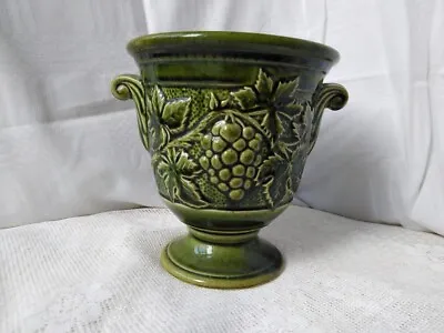 Buy Vintage Holkham Pottery Grape Design Green Ceramic Planter Vase 6.5 In Height • 22£