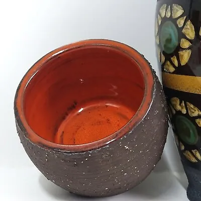 Buy Fat Lava Pottery Orange Norwegian ETK Pot  Ceramic Volcanic Mid-century Small  • 32£