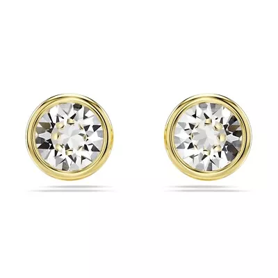 Buy Swarovski Imber Stud Earrings - White With Gold Tone Plating • 69£