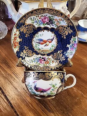 Buy Antique Booths China Asiatic Pheasant Cup & Saucer Staple Repairs Silicon China • 51.23£