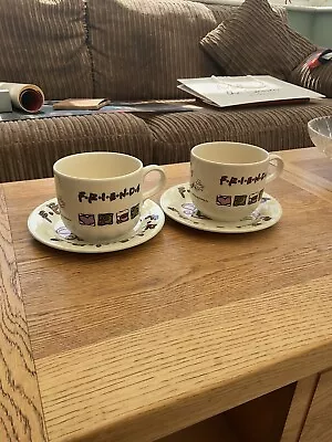 Buy Vintage Staffordshire Tableware FRIENDS Sitcom Cream Mug Cup Pair And Plates • 9.99£