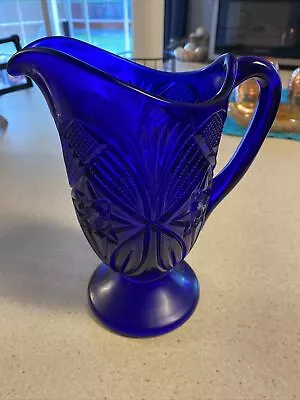 Buy RARE Vintage Mosser Glass Water Pitcher Cobalt Blue Heavy /thick Very Nice. • 17.16£