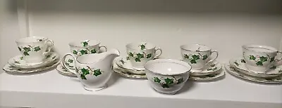 Buy Colclough Ivy Leaf Tea Set ( 18 Pieces )  Christmas Vintage 5 X Trios • 34.95£