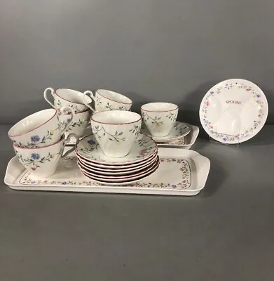 Buy Johnson Brothers Summer Chintz Tea Cups Saucers X8 & Tray Bundle Dinnerware -CP • 7.99£