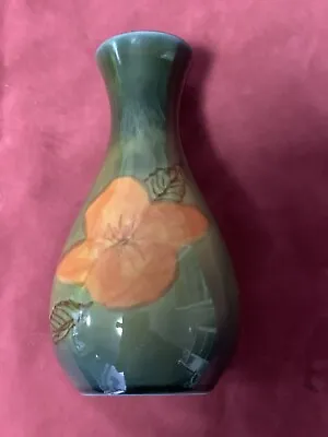 Buy  Beautiful Irish Wade Pottery Mourne Range Vase Green With Orange Flower Ireland • 24.99£