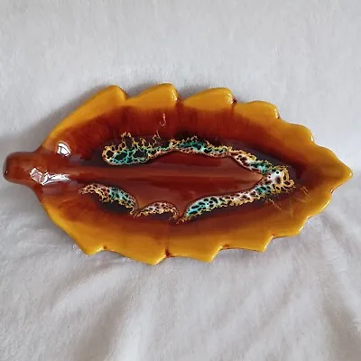 Buy Vintage Vallauris Pottery 60s Lava Glaze Leaf Shaped Dish French Mid Century • 19.50£