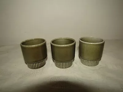 Buy Vintage Retro Poole Pottery Choisya Olive Green Set Of 3 Egg Cups • 11.99£