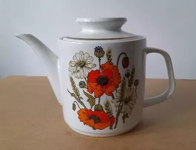 Buy Vintage J&G Meakin Studio - Orange Poppy Pattern - Tea Pot • 24.99£