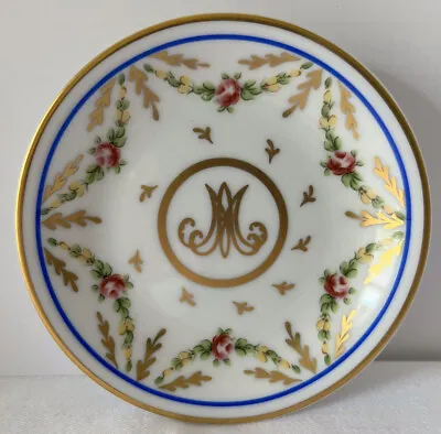 Buy Limoges Trinket Dish/Plate 24K GOLD TRIMMED TRINKET DISH With Flowers And M. • 11.34£