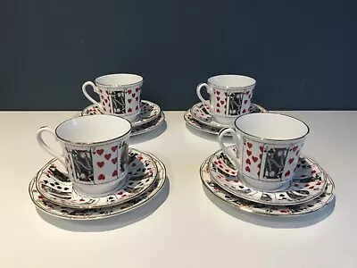 Buy 4 X  Elizabethan 'Cut For Coffee' Bone China Tea Cups Saucers Tea Plate • 29.95£