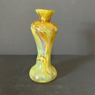 Buy Studio Art Glassy Art Glass Vase, Amber, Green, Iridescent Swirl, Truly Stunning • 26.46£