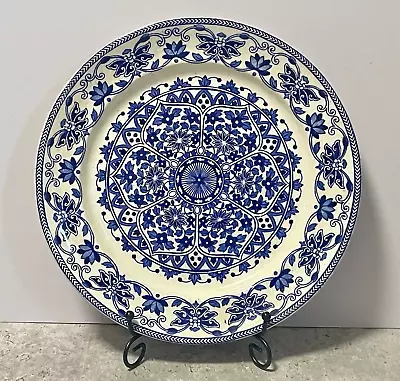 Buy Antique Plate - Blue & White Booths Pottery Indian Ornament Victorian 1870s 9.5” • 24£