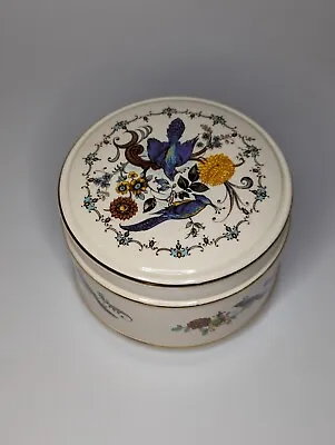 Buy Vintage Sadler Bird Dandelion Porcelain Trinket Box Yellow Flower Peacock  • 12£