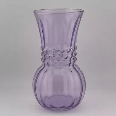 Buy Vintage  Purple Glass Swirling Rope Design Wide Mouth Vase • 13.42£