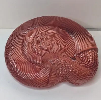 Buy Robin Lehman Pink/Red Snail Glass Art Paperweight Aquatic Ocean Decorative • 24.02£