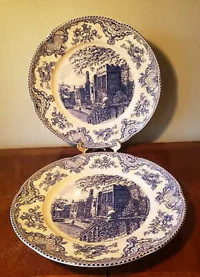 Buy Set Of 2 Johnson Brothers OLD BRITAIN CASTLES BLUE 12  Chop Plate Round Platter  • 37.64£