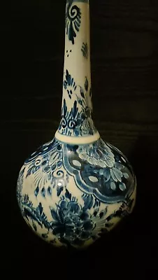 Buy Antique Delft Blue And White Pottery Vase • 14.99£