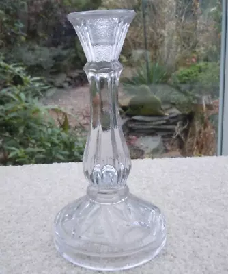 Buy Vintage Glass Candle Holder Pressed Glass Candlesticks 18cm Tall. • 7.50£
