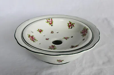 Buy George Jones CRESCENT & Co Porcelain Rose Pattern SOAP DISH Ca 1930. Two Parts • 14.95£