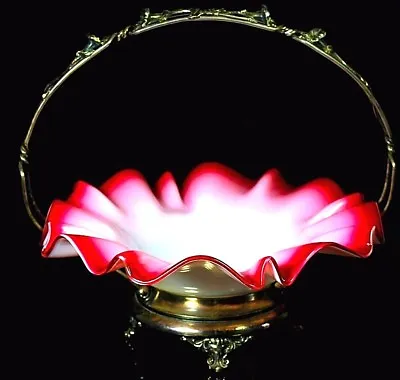 Buy Arts Crafts Nouveau Glass Centre Piece Meriden Britannia Silver Plate Bowl 1900 • 240£
