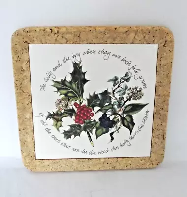 Buy The Holly And The Ivy Cork & Tile Trivet Pot Stand  (Portmeirion Pattern) RARE • 20£