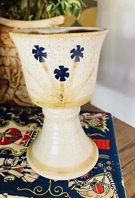 Buy Studio Pottery Stoneware Goblet With Floral Design 140ml • 6£