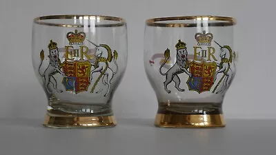 Buy 1953 Queen Elizabeth II Pair Of Commemorative Spirit Glasses • 30£