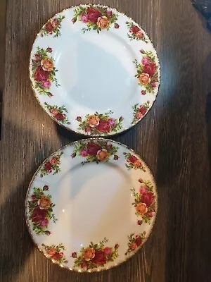 Buy 2 X Royal Albert Old Country Roses 21cm Salad Plates Made In England Bone China • 8.99£
