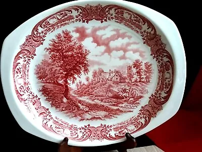 Buy Vintage W.H.Grindley Red Oval Platter Serving Plate Farm Staffordshire England • 13£