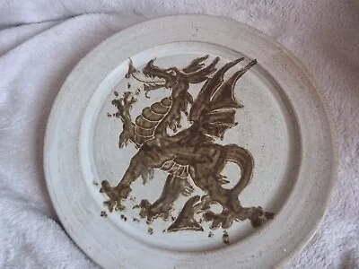 Buy Vintage Tregaron Cymru Welsh Studio Pottery Cm Dragon Stoneware Plate 12 Inches • 27.50£