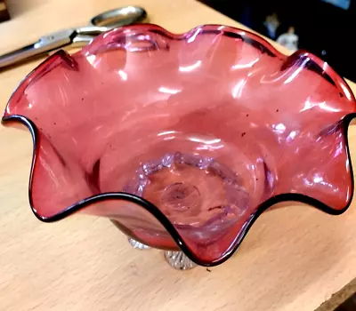 Buy Original Antique Victorian Cranberry Glass { Rough Pontil } Hand Blown Perfect • 7.99£