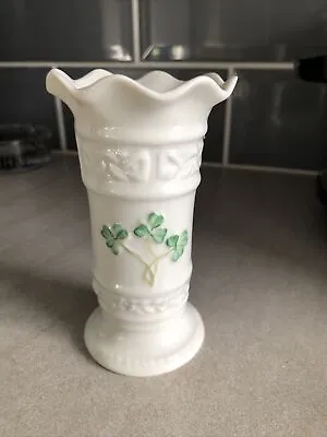 Buy Belleek Shamrock Design Porcelain Vase. 11cm Tall. Ireland. • 6.50£