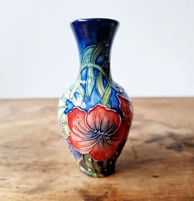 Buy Vintage Old Tupton Ware Small Decorative Vase - Blue And Red Floral Pattern • 18£