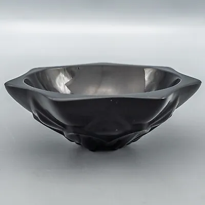 Buy Lalique France Black Crystal Nymphea - Coupelle Flower Bowl 3 3/8  FREE USA SHIP • 124.32£