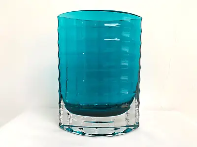 Buy 20.2cm Vintage Swedish Gunnar Ander Lindshammar Alsterbro Blue Art Glass Vase • 34.95£