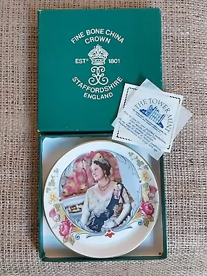 Buy Queen Mother 80th Birthday Trinket Dish Crown Staffordshire Fine Bone China • 8£