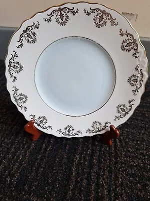 Buy 1950s Royal Vale Harlequin Bone China Blue & Gold Afternoon Cake Plate • 1.99£