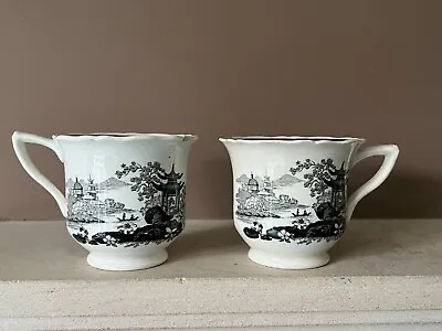 Buy Antique Pair Of Swansea Cambrian Pottery Pearlware Cups C1830 • 45£
