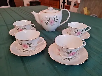 Buy Sone China, Japan. Teapot 757 Pink Rose Pattern With 4 Teacups & Saucers Tea Set • 24.99£