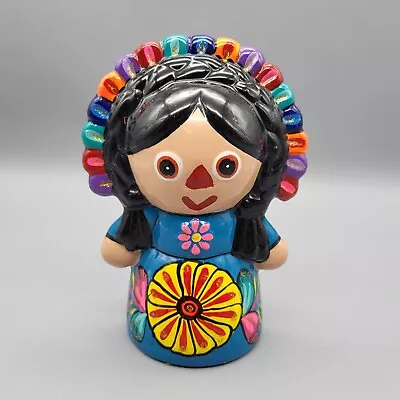Buy Talavera Mexican Pottery Girl Doll Bank Folk Art Made In Mexico • 27.47£